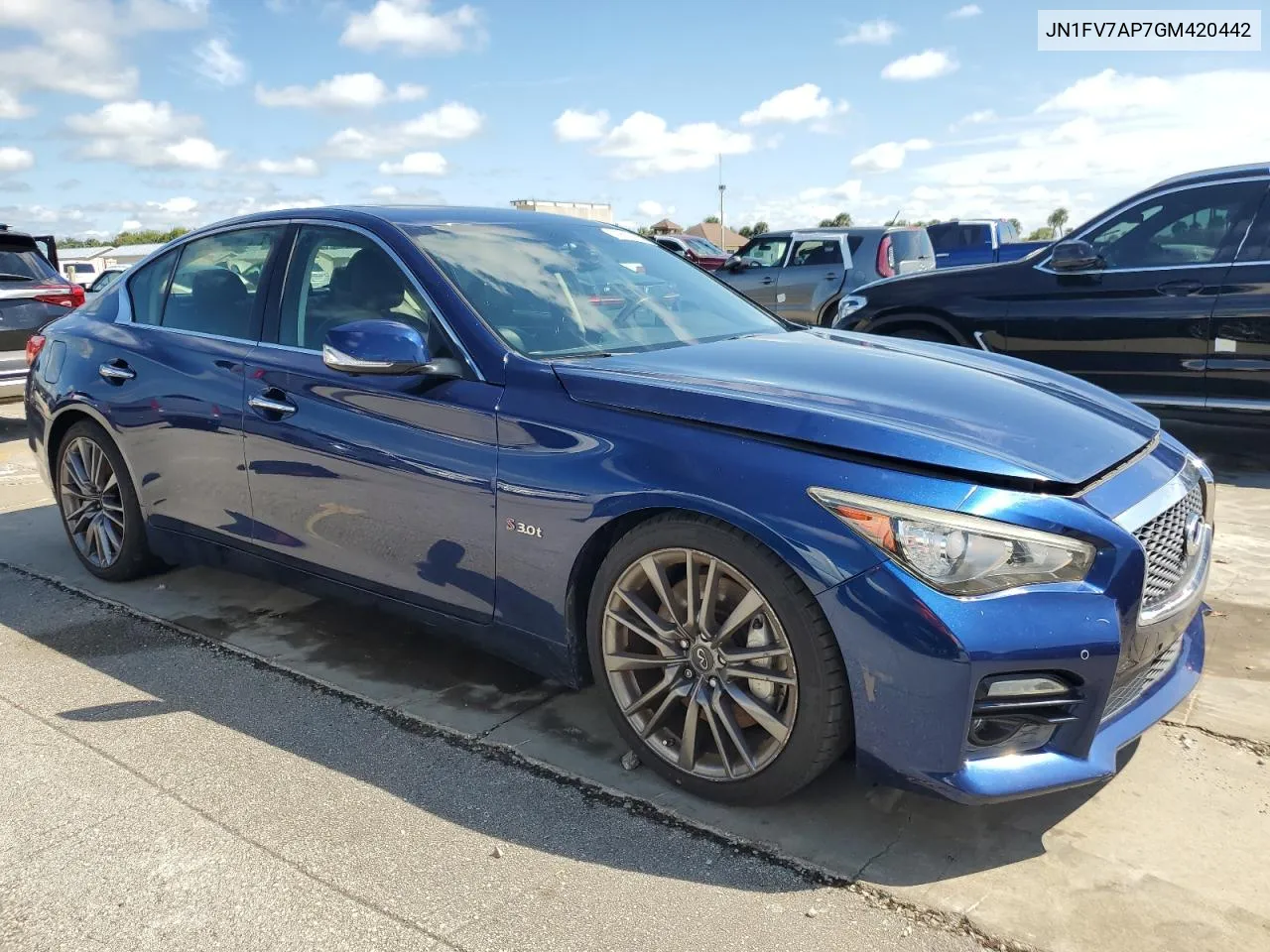 2016 Infiniti Q50 Red Sport 400 VIN: JN1FV7AP7GM420442 Lot: 73882204