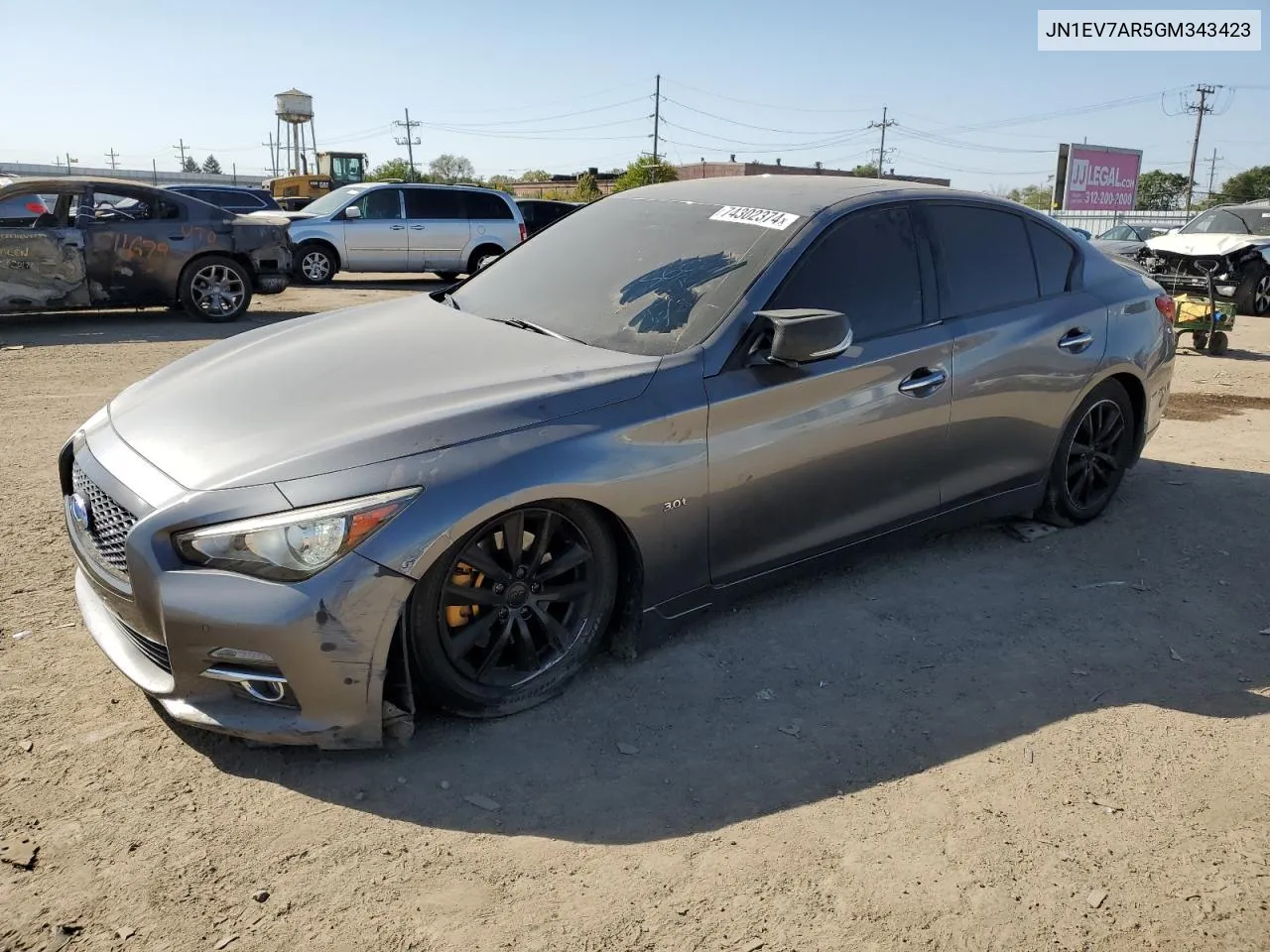 2016 Infiniti Q50 Premium VIN: JN1EV7AR5GM343423 Lot: 74302374