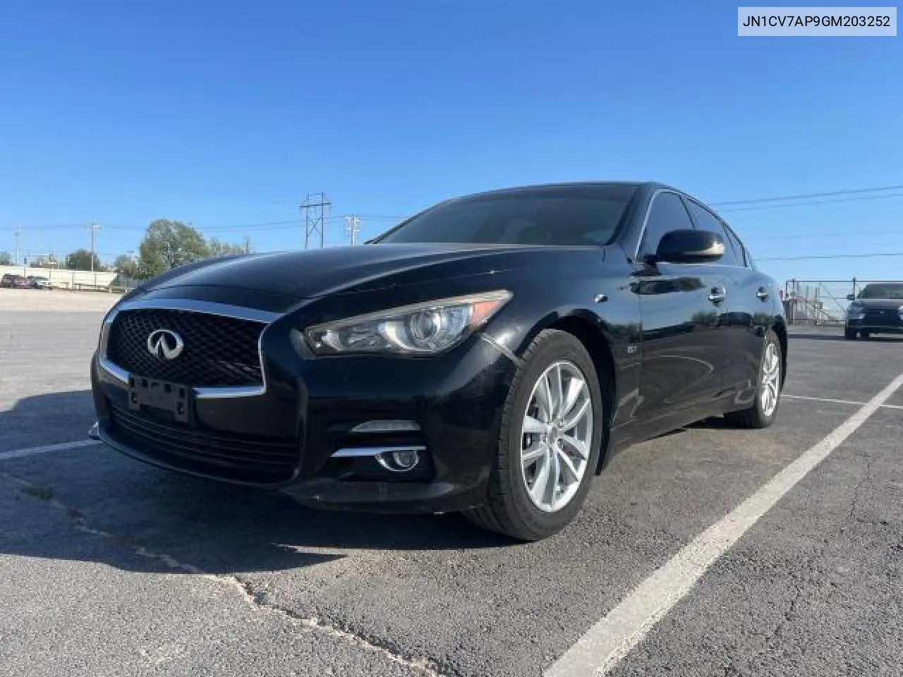 2016 Infiniti Q50 Base VIN: JN1CV7AP9GM203252 Lot: 74382804