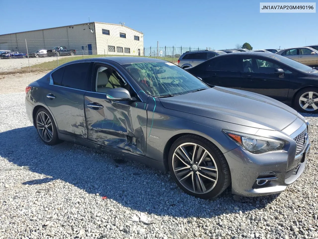 2016 Infiniti Q50 Hybrid VIN: JN1AV7AP2GM490196 Lot: 74459754