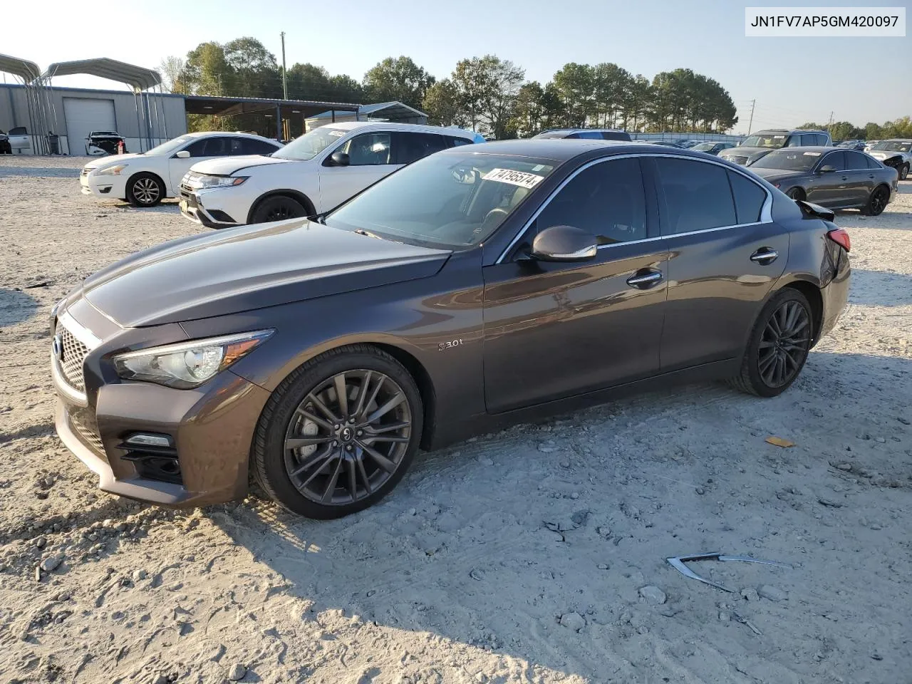 2016 Infiniti Q50 Red Sport 400 VIN: JN1FV7AP5GM420097 Lot: 74795574