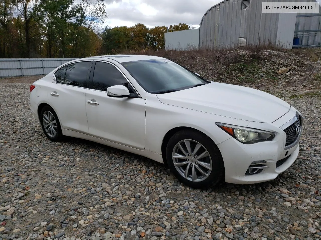 2016 Infiniti Q50 Premium VIN: JN1EV7AR0GM346651 Lot: 76044484