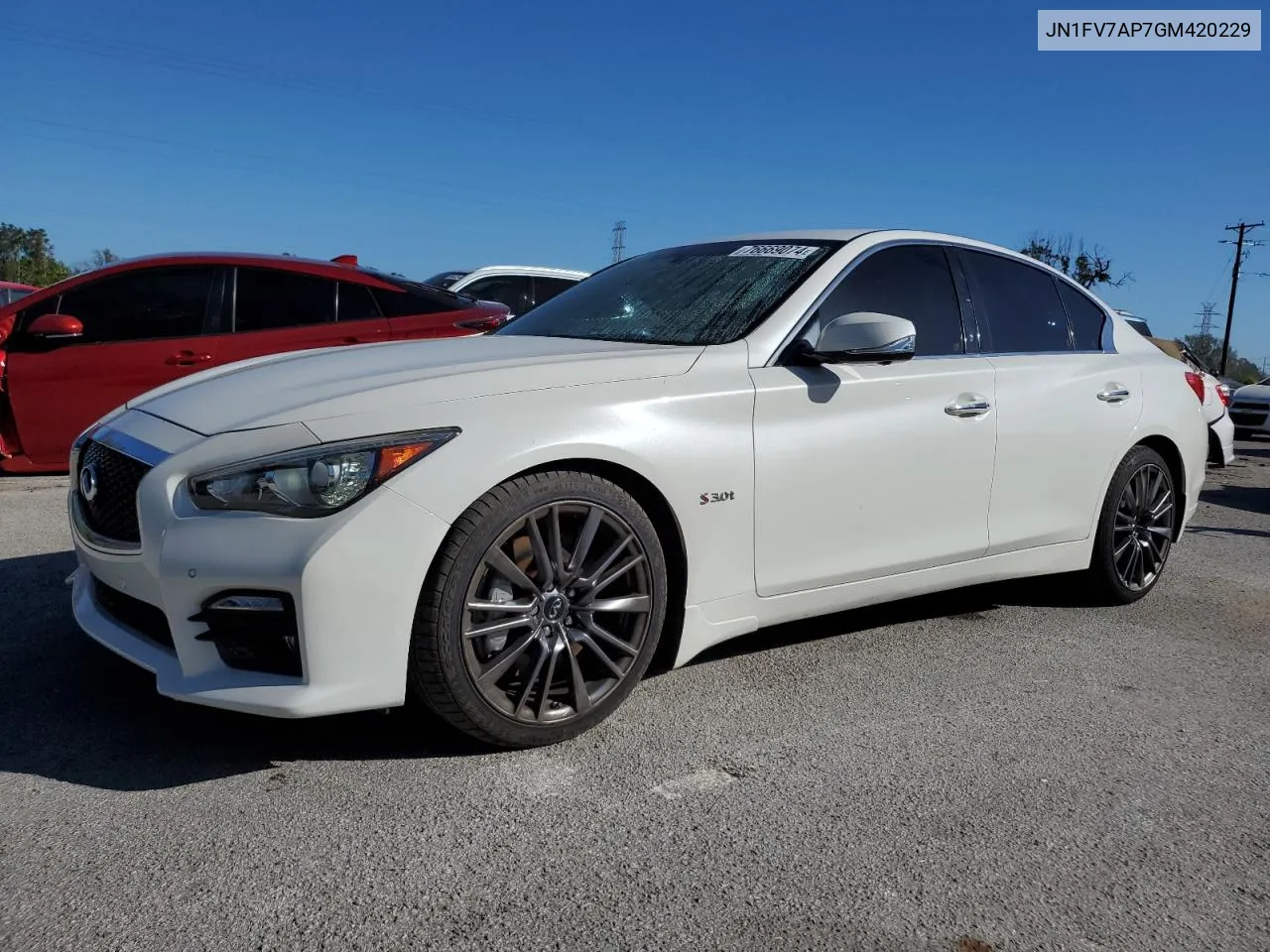 2016 Infiniti Q50 Red Sport 400 VIN: JN1FV7AP7GM420229 Lot: 76669074