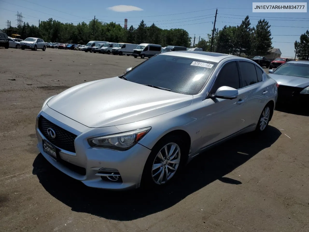 2017 Infiniti Q50 Premium VIN: JN1EV7AR6HM834777 Lot: 57913064