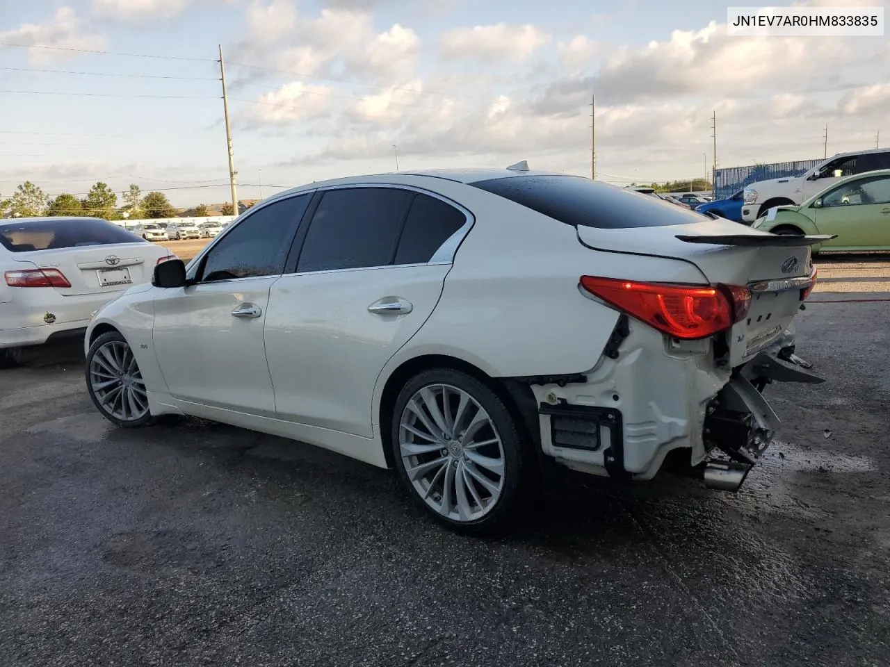 2017 Infiniti Q50 Premium VIN: JN1EV7AR0HM833835 Lot: 66875924