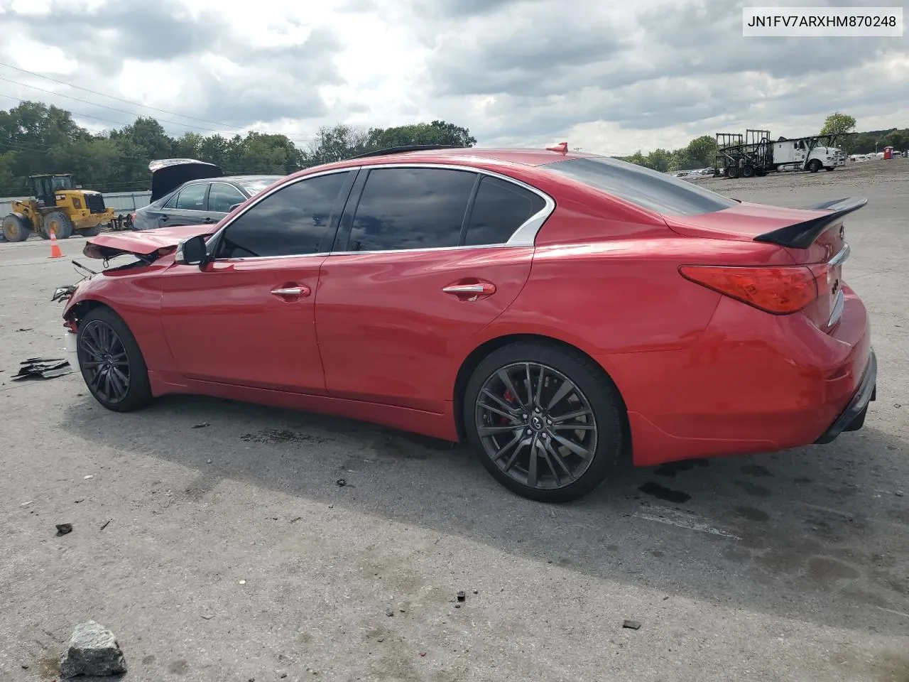 2017 Infiniti Q50 Red Sport 400 VIN: JN1FV7ARXHM870248 Lot: 68077354