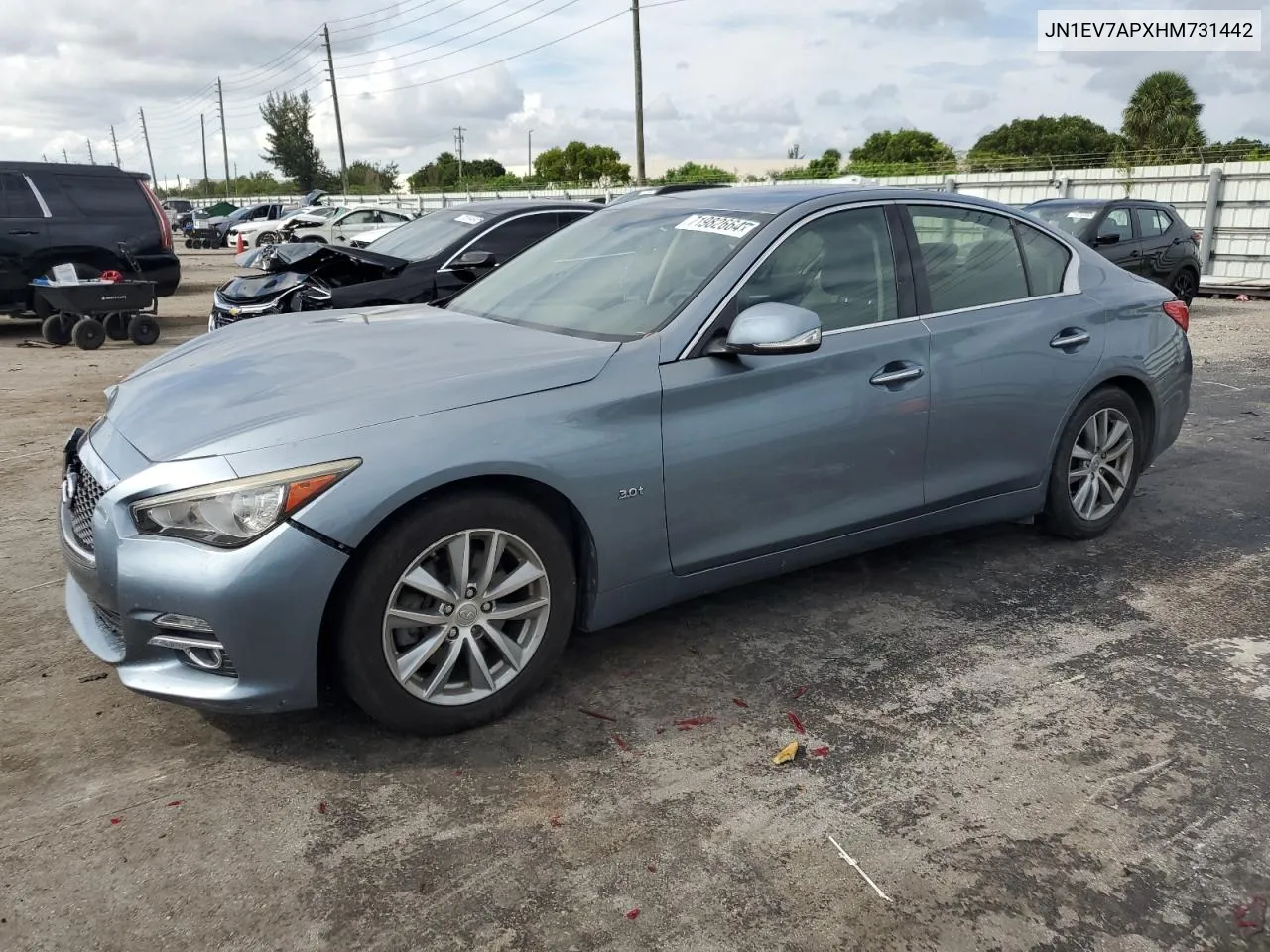 2017 Infiniti Q50 Premium VIN: JN1EV7APXHM731442 Lot: 71982664