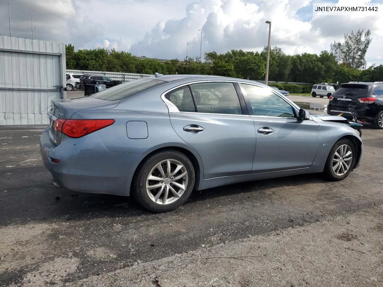 2017 Infiniti Q50 Premium VIN: JN1EV7APXHM731442 Lot: 71982664