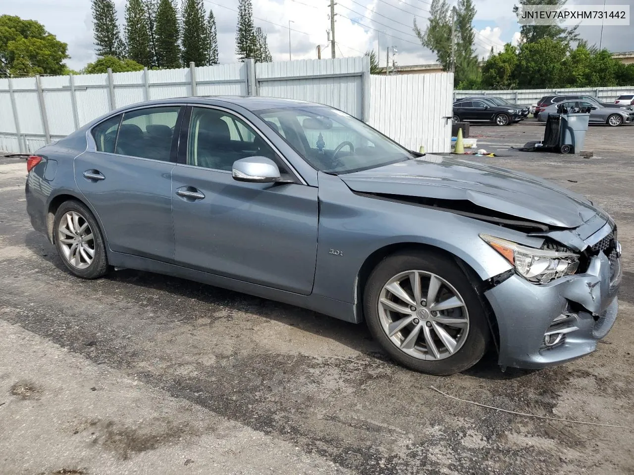 2017 Infiniti Q50 Premium VIN: JN1EV7APXHM731442 Lot: 71982664