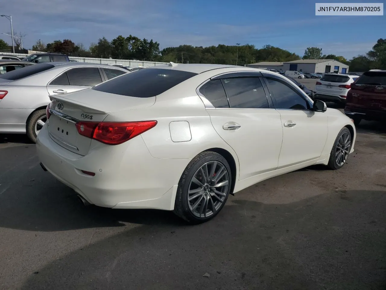 2017 Infiniti Q50 Red Sport 400 VIN: JN1FV7AR3HM870205 Lot: 74228464