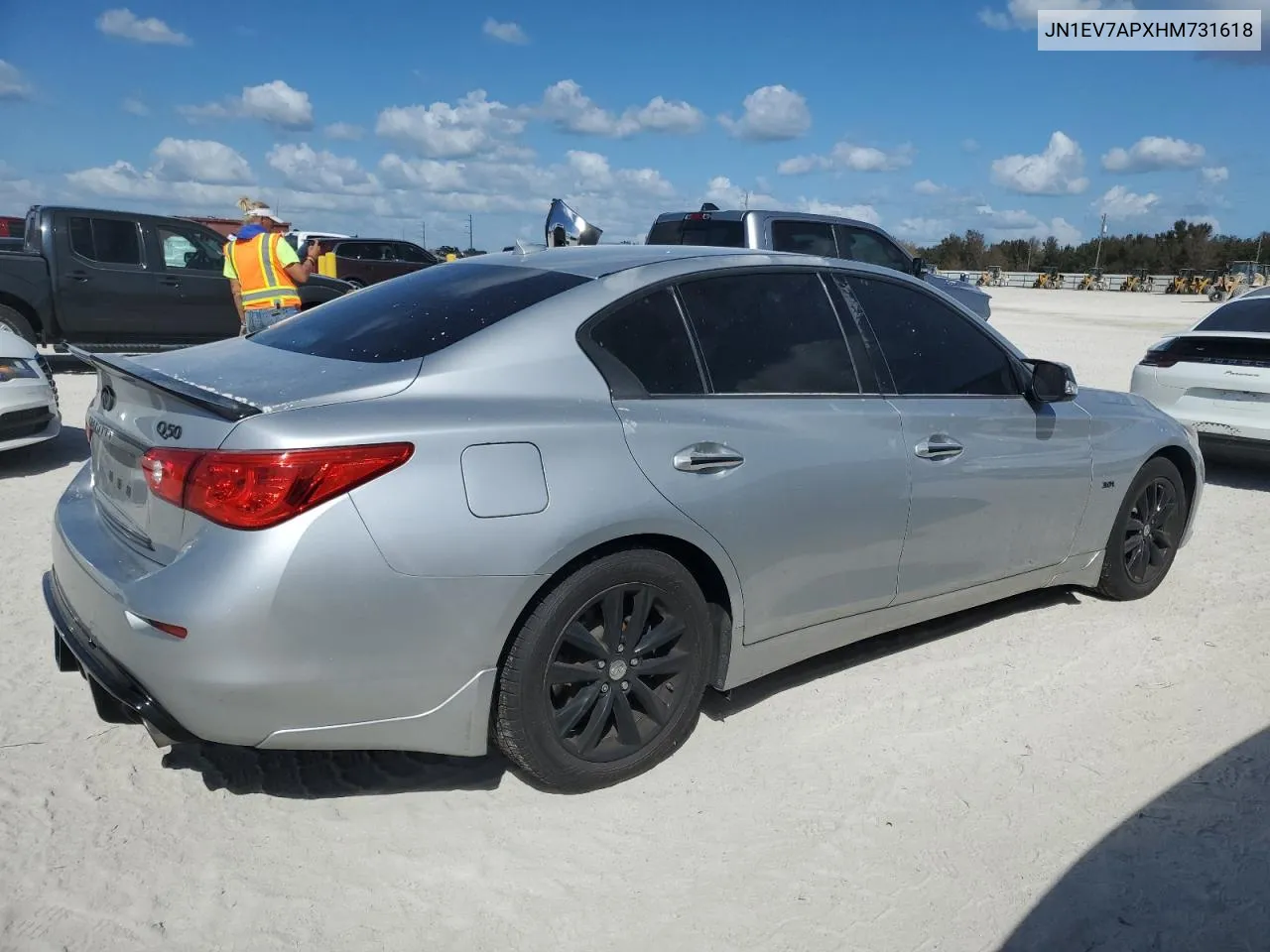 2017 Infiniti Q50 Premium VIN: JN1EV7APXHM731618 Lot: 77260084