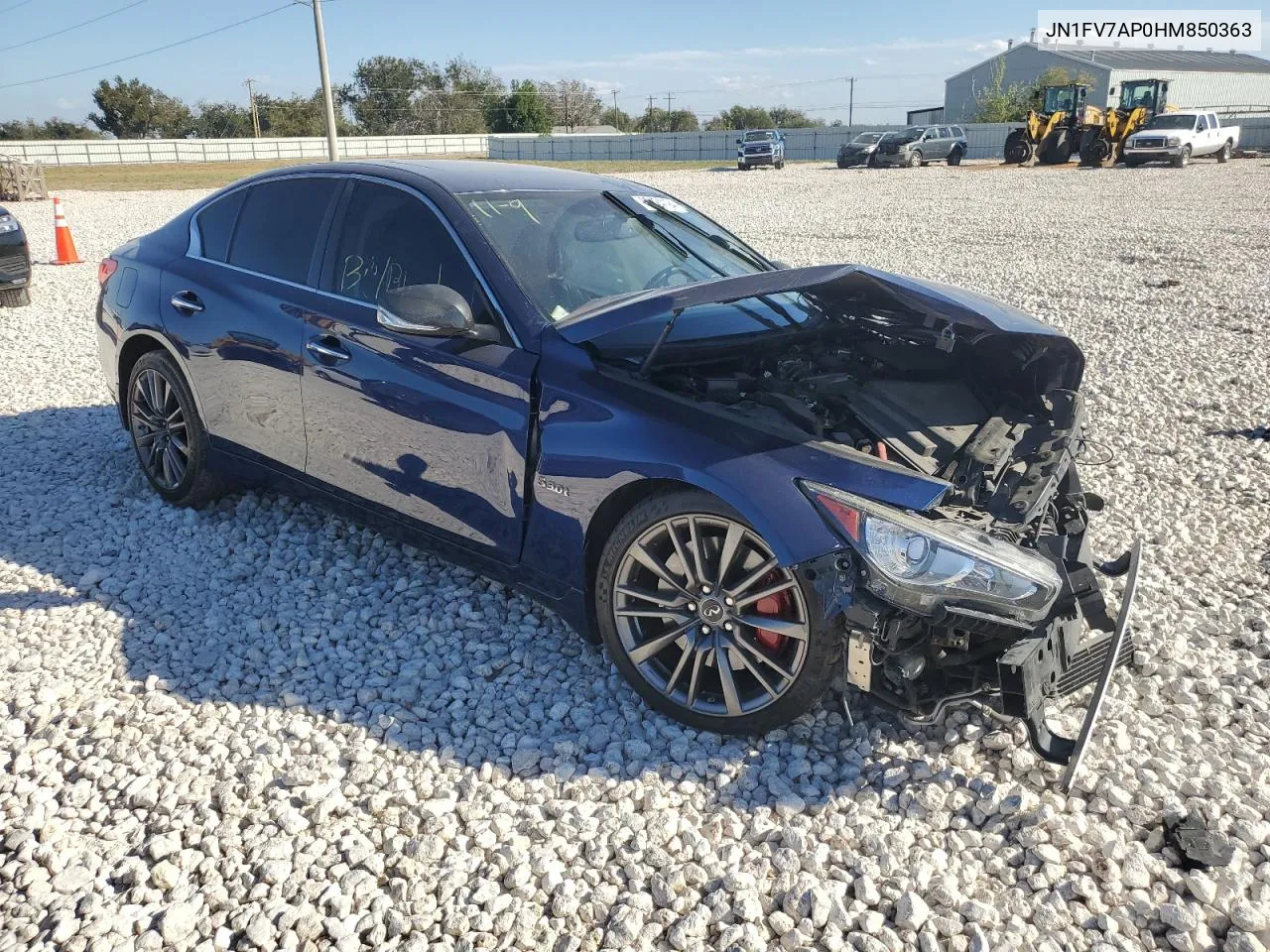 2017 Infiniti Q50 Red Sport 400 VIN: JN1FV7AP0HM850363 Lot: 80424194