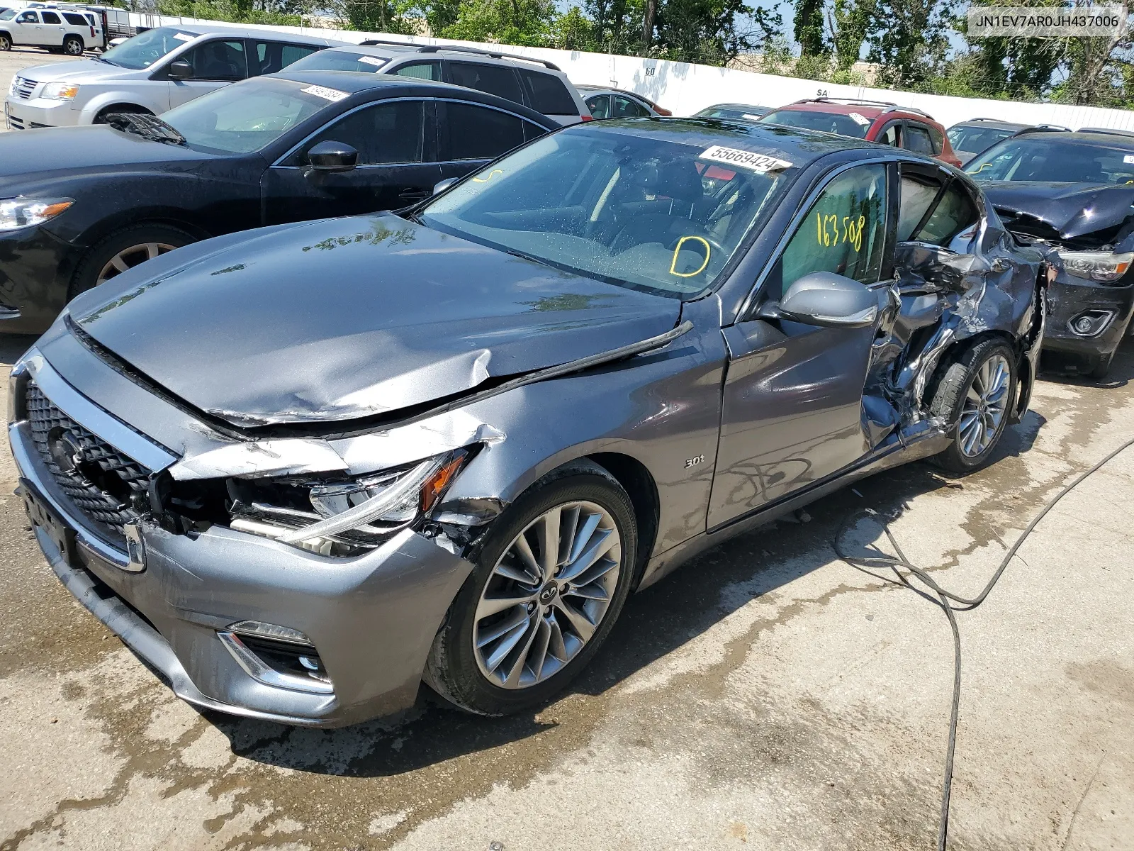 2018 Infiniti Q50 Luxe VIN: JN1EV7AR0JH437006 Lot: 55669424