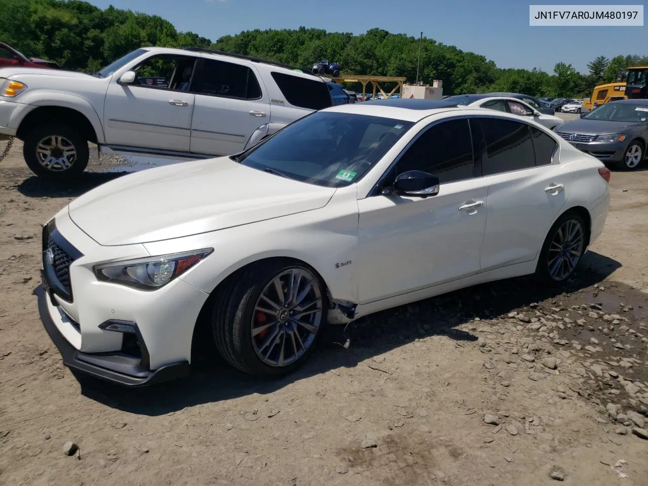 2018 Infiniti Q50 Red Sport 400 VIN: JN1FV7AR0JM480197 Lot: 56091334