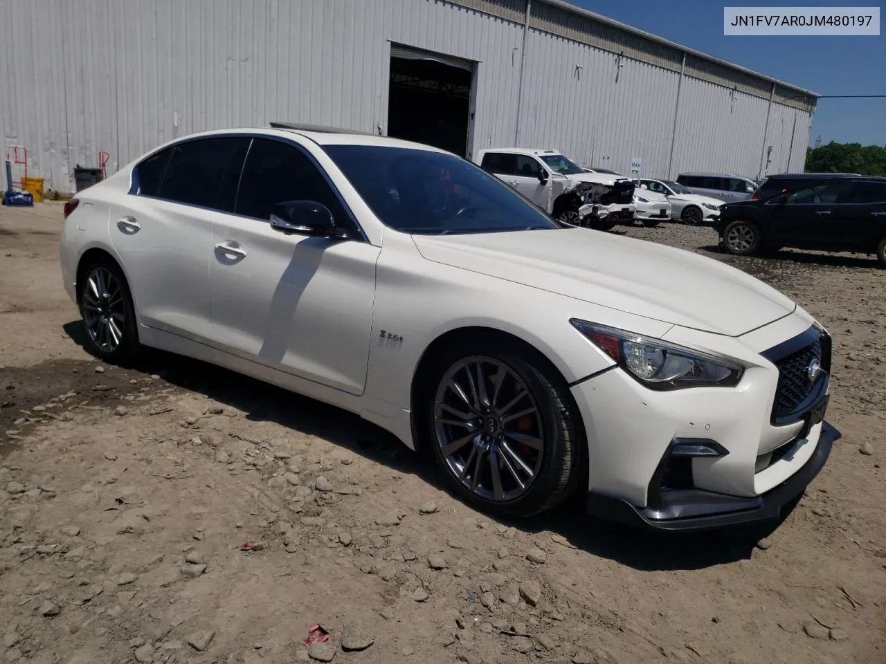 2018 Infiniti Q50 Red Sport 400 VIN: JN1FV7AR0JM480197 Lot: 56091334