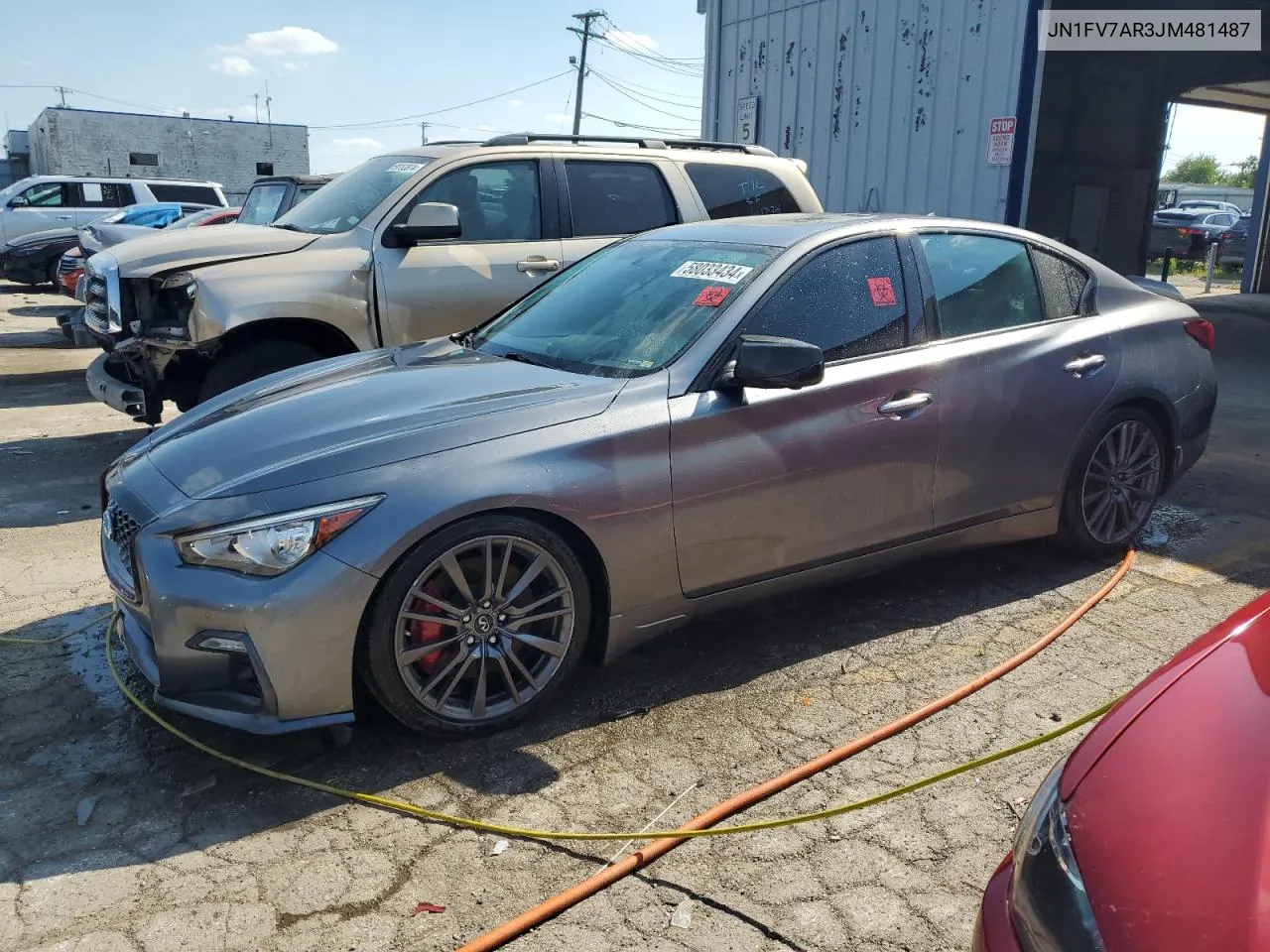 2018 Infiniti Q50 Red Sport 400 VIN: JN1FV7AR3JM481487 Lot: 58033434