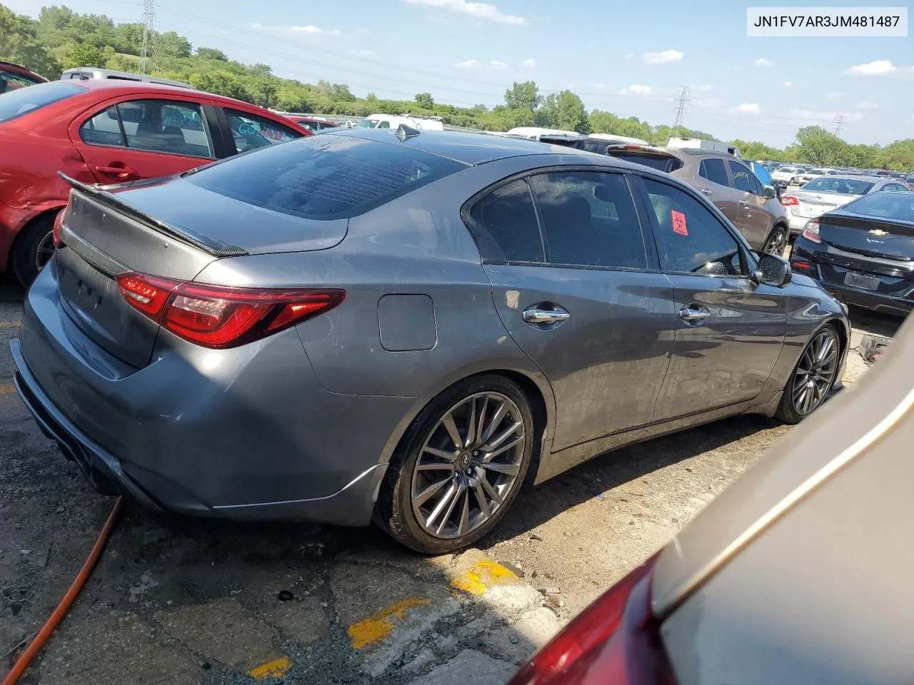 2018 Infiniti Q50 Red Sport 400 VIN: JN1FV7AR3JM481487 Lot: 58033434