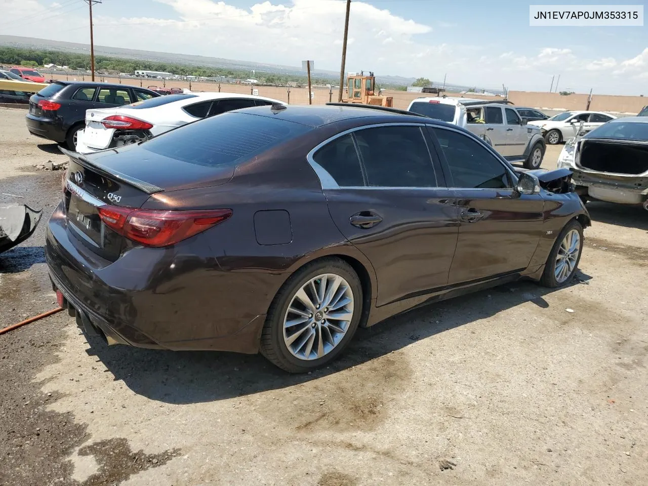 2018 Infiniti Q50 Luxe VIN: JN1EV7AP0JM353315 Lot: 64007274