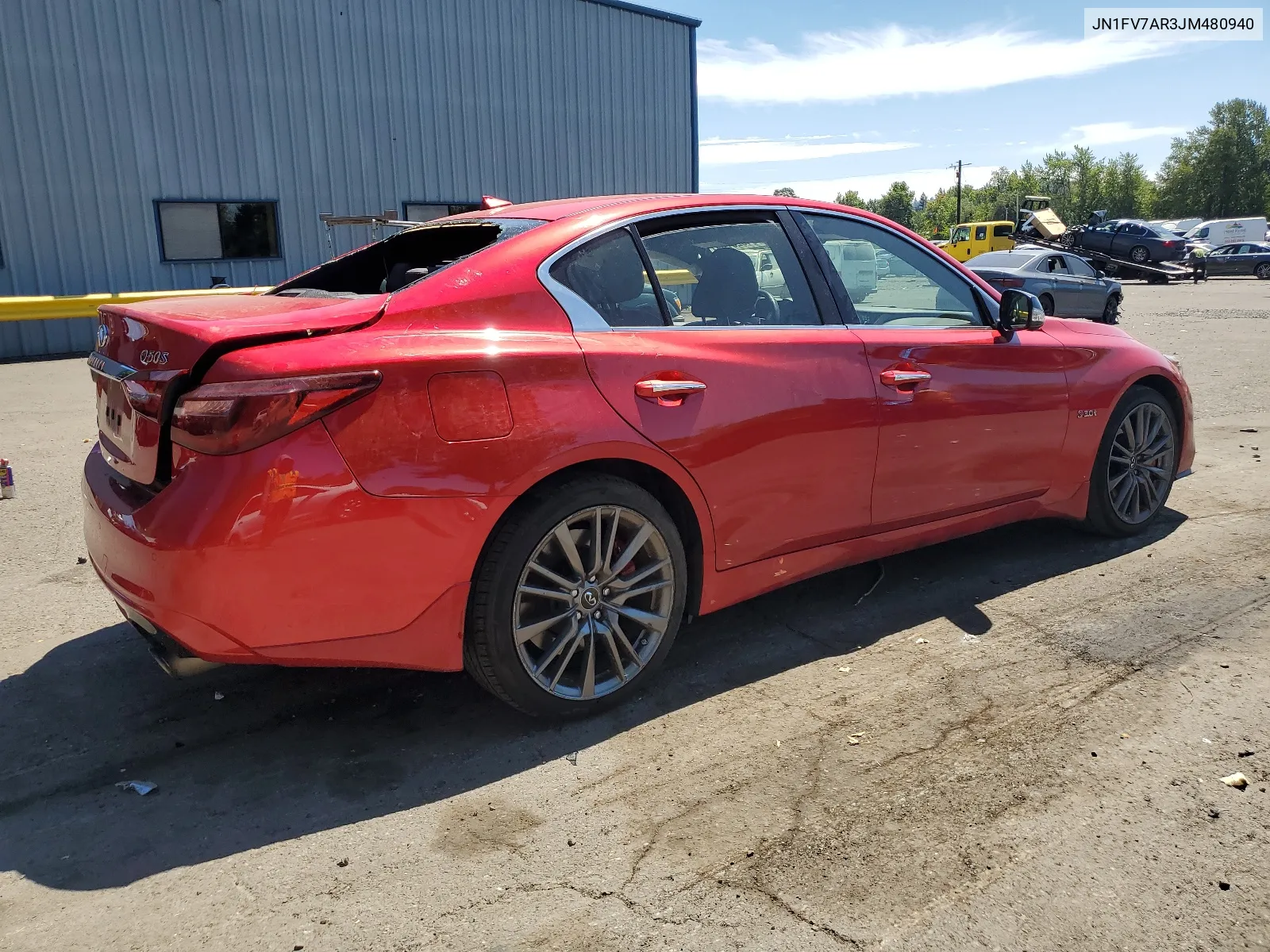 2018 Infiniti Q50 Red Sport 400 VIN: JN1FV7AR3JM480940 Lot: 64520764