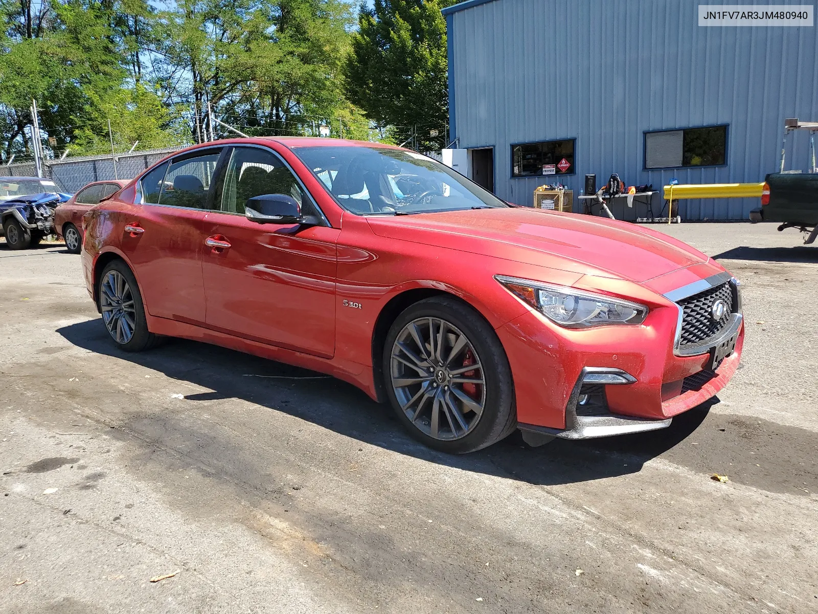 2018 Infiniti Q50 Red Sport 400 VIN: JN1FV7AR3JM480940 Lot: 64520764