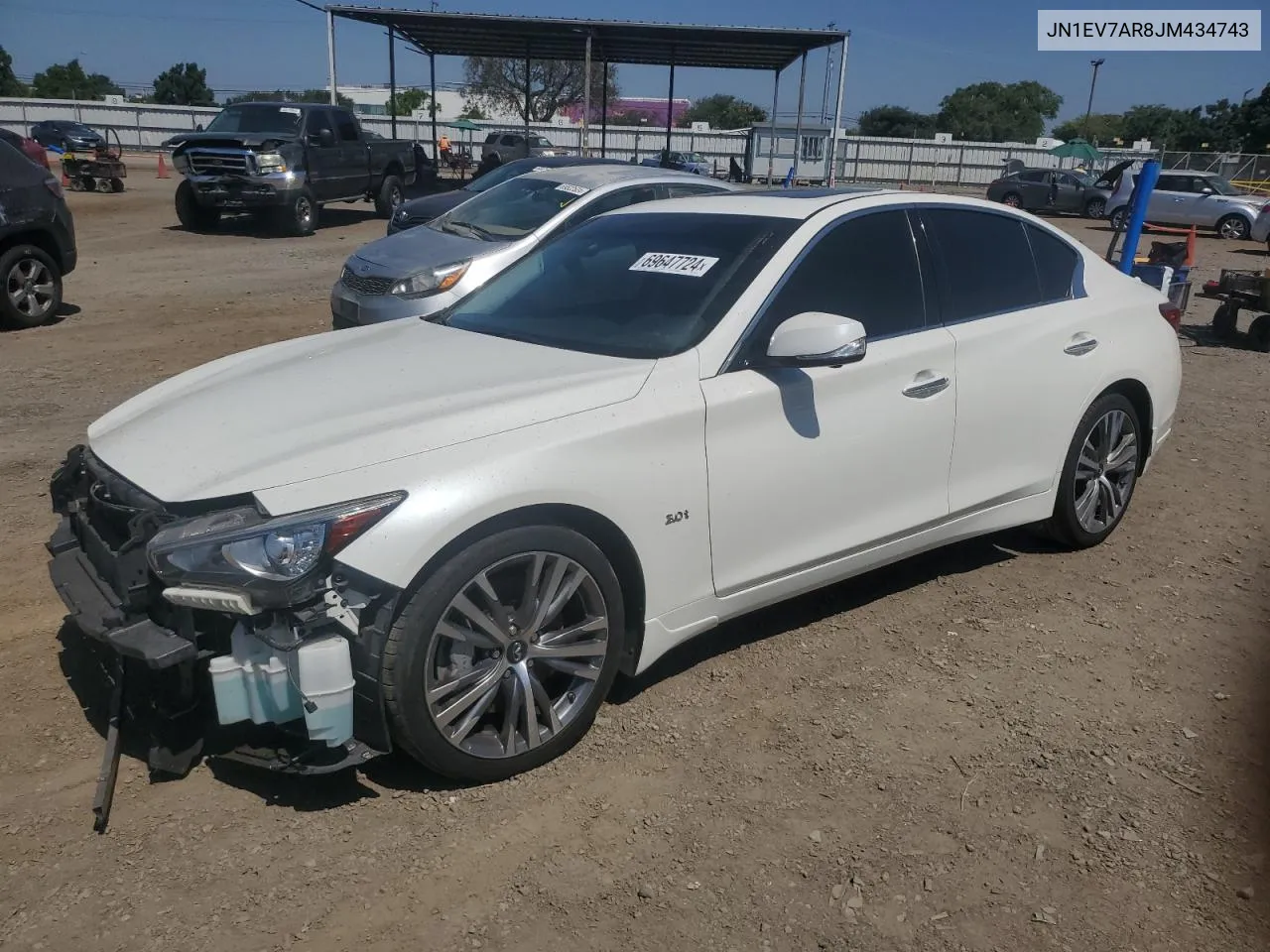 2018 Infiniti Q50 Luxe VIN: JN1EV7AR8JM434743 Lot: 69647724