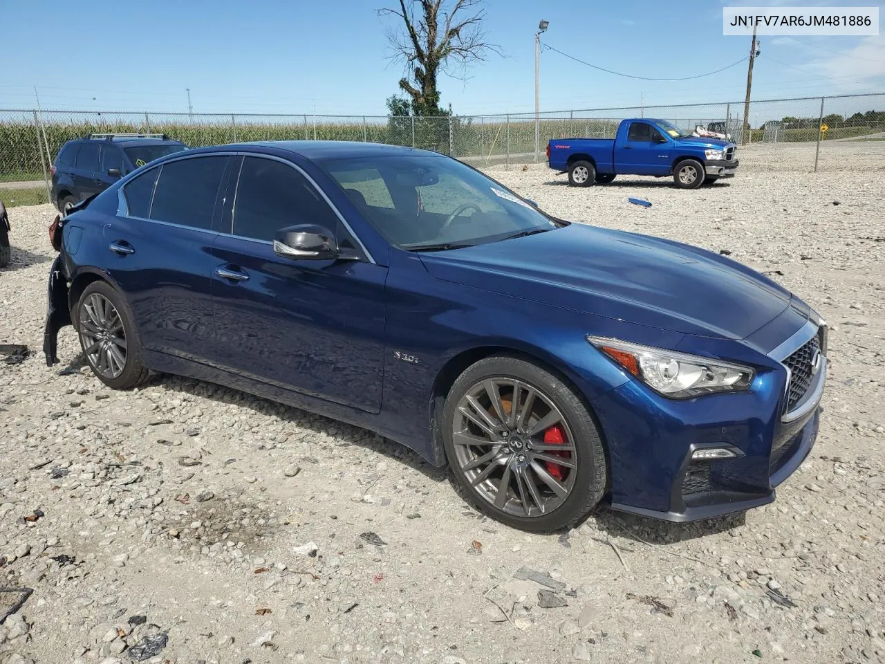 2018 Infiniti Q50 Red Sport 400 VIN: JN1FV7AR6JM481886 Lot: 69651244