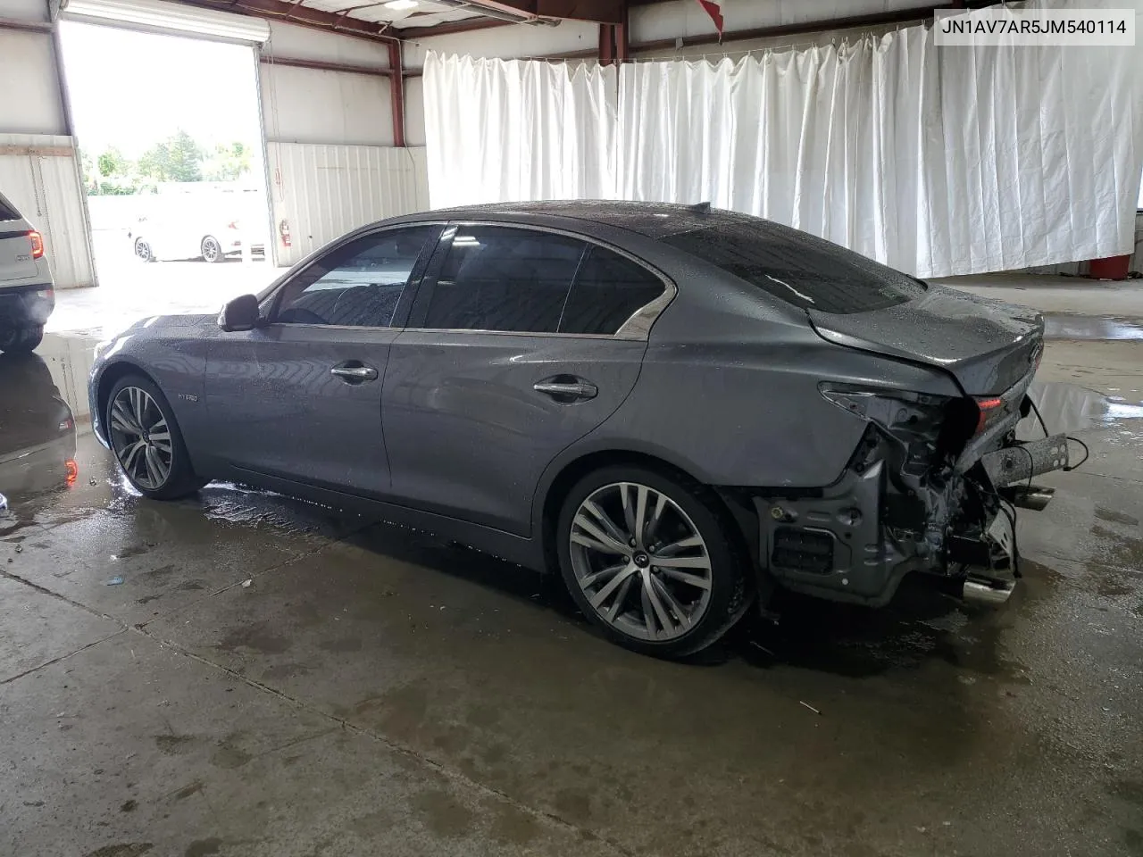 2018 Infiniti Q50 Hybrid Luxe VIN: JN1AV7AR5JM540114 Lot: 69757824