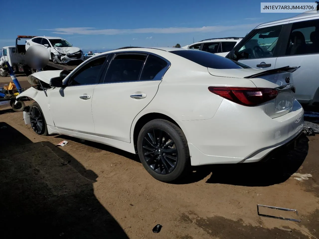 2018 Infiniti Q50 Luxe VIN: JN1EV7AR3JM443706 Lot: 72622894