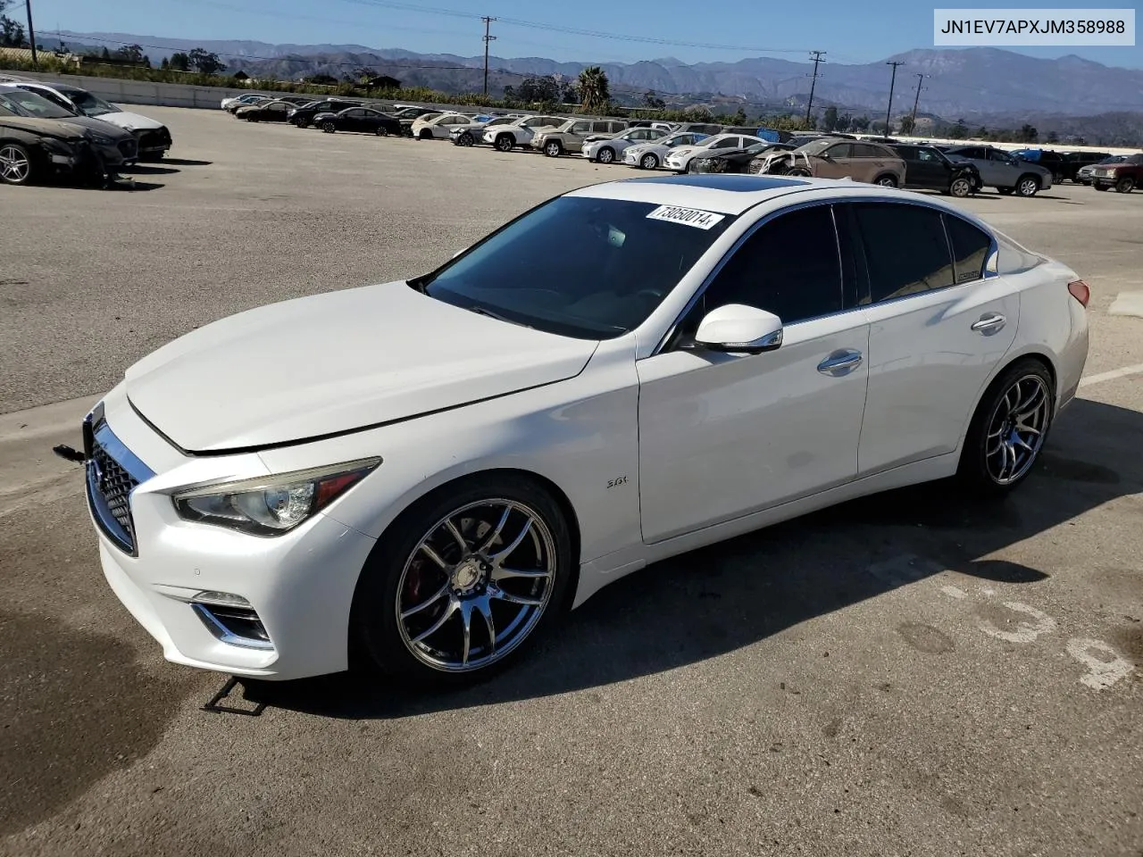 2018 Infiniti Q50 Luxe VIN: JN1EV7APXJM358988 Lot: 73050014