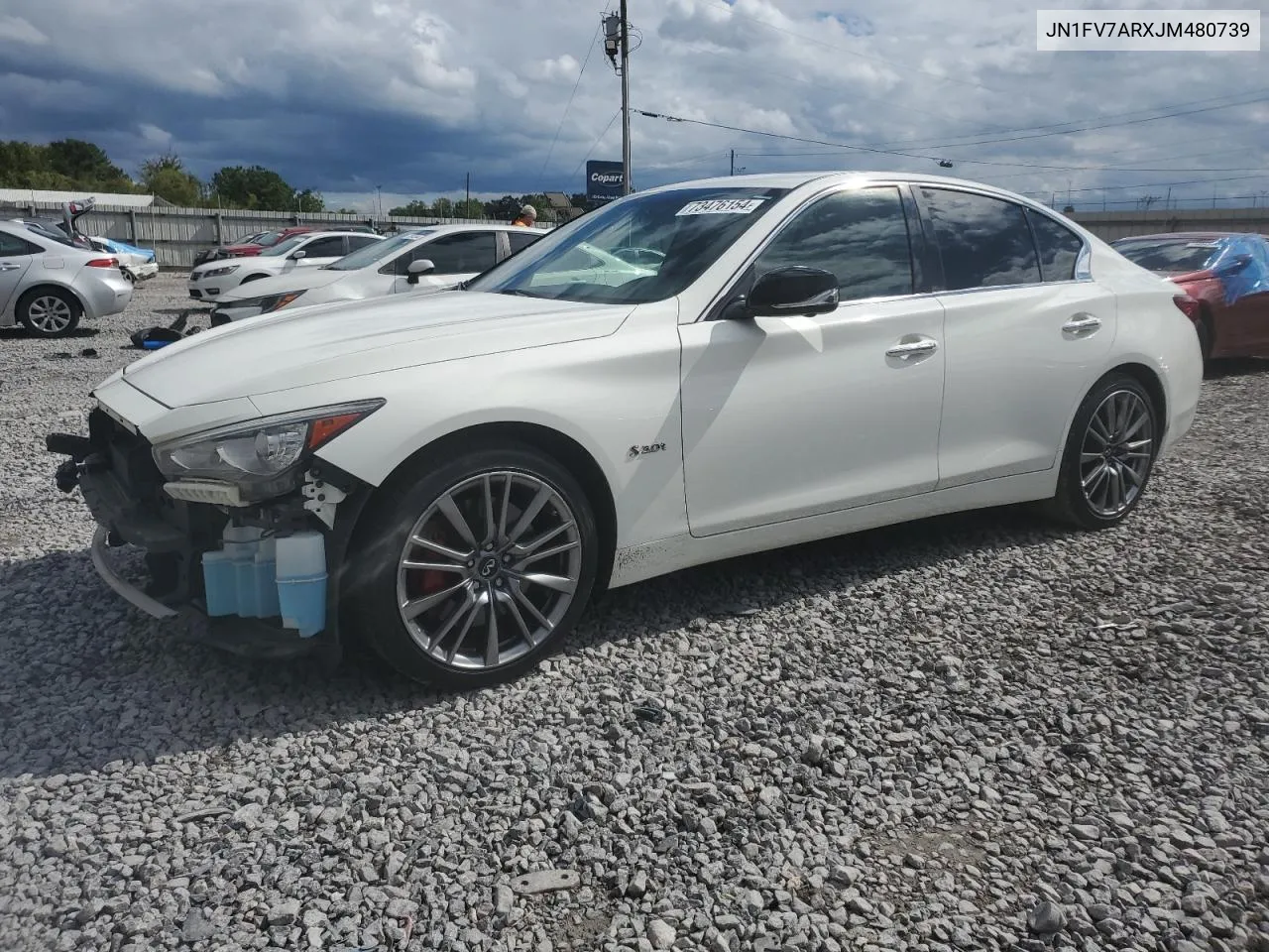 2018 Infiniti Q50 Red Sport 400 VIN: JN1FV7ARXJM480739 Lot: 73476154