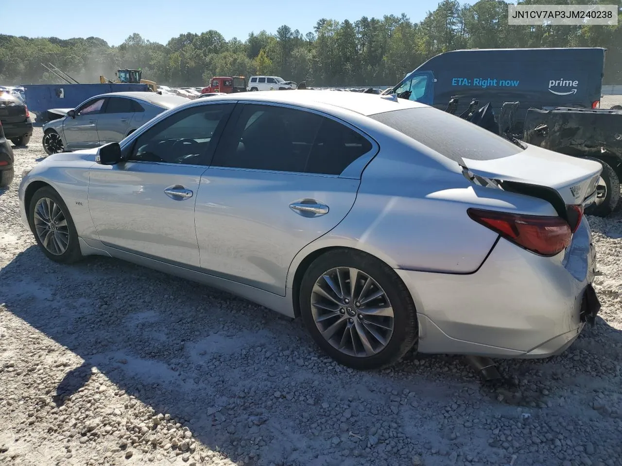 2018 Infiniti Q50 Pure VIN: JN1CV7AP3JM240238 Lot: 75396004