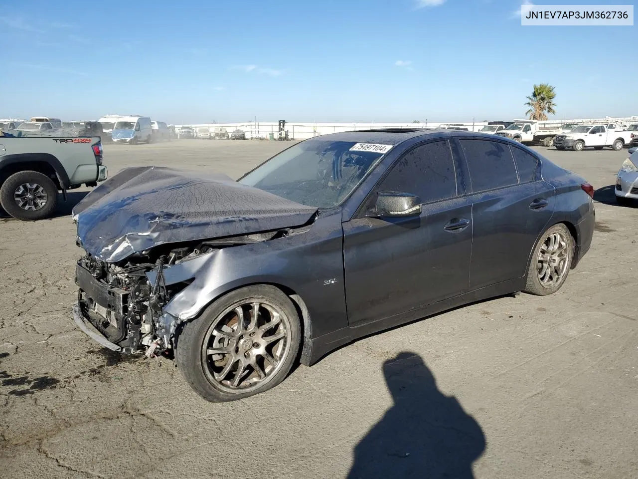 2018 Infiniti Q50 Luxe VIN: JN1EV7AP3JM362736 Lot: 75497104