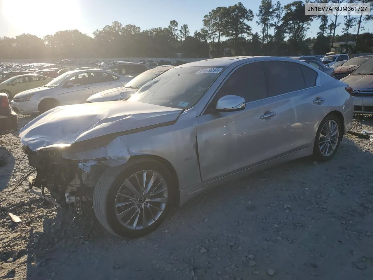 2018 Infiniti Q50 Luxe VIN: JN1EV7AP8JM361727 Lot: 75939214