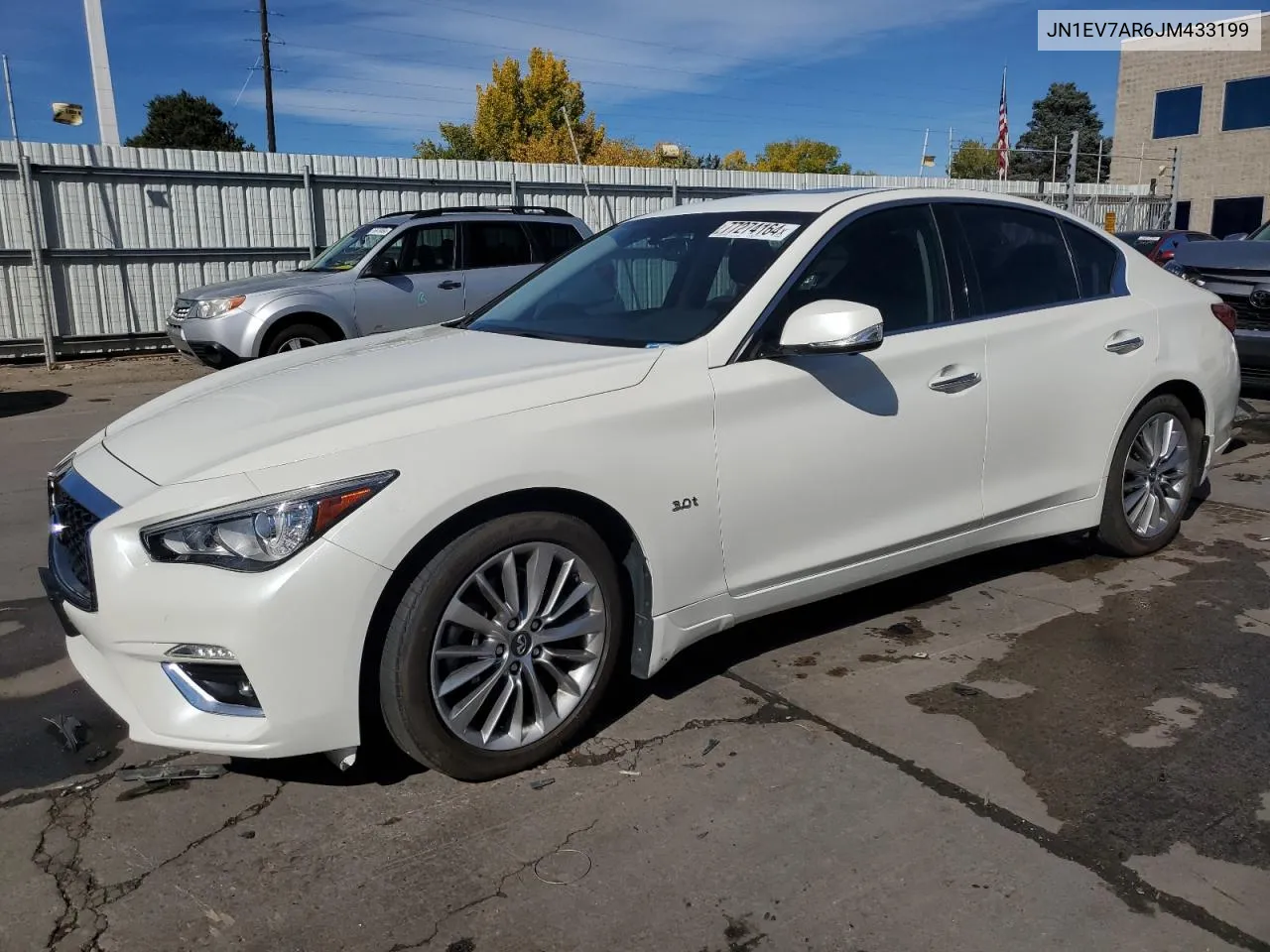 2018 Infiniti Q50 Luxe VIN: JN1EV7AR6JM433199 Lot: 77274164