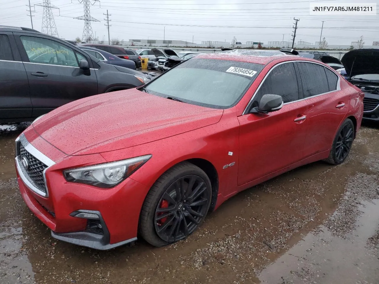 2018 Infiniti Q50 Red Sport 400 VIN: JN1FV7AR6JM481211 Lot: 79394854