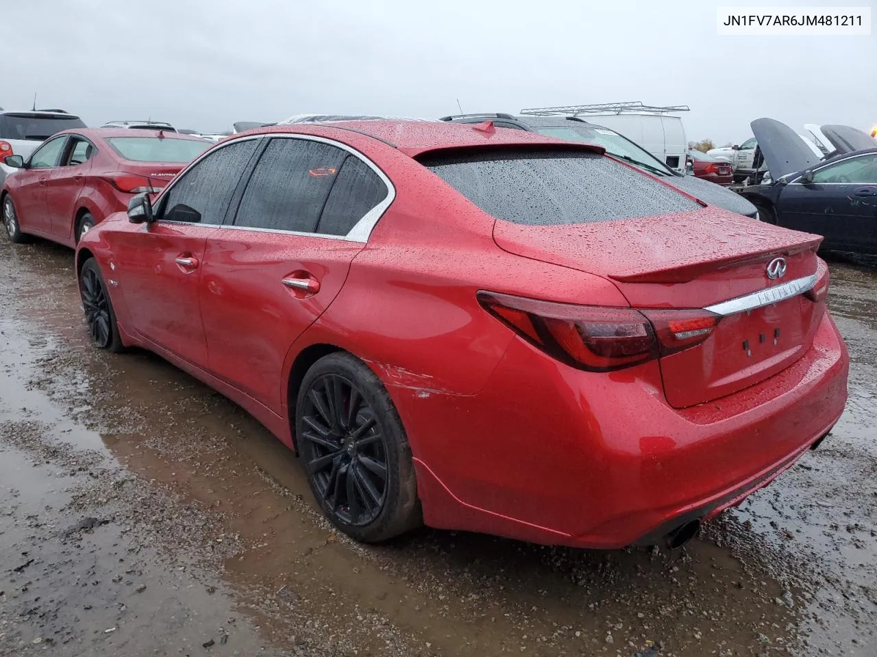 2018 Infiniti Q50 Red Sport 400 VIN: JN1FV7AR6JM481211 Lot: 79394854