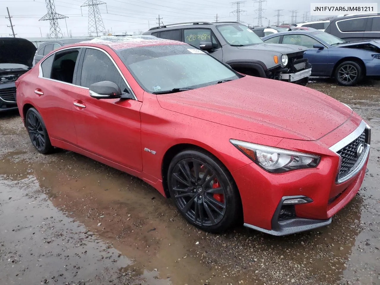 2018 Infiniti Q50 Red Sport 400 VIN: JN1FV7AR6JM481211 Lot: 79394854