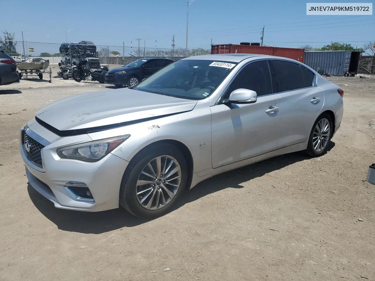 2019 Infiniti Q50 Luxe VIN: JN1EV7AP9KM519722 Lot: 53433114