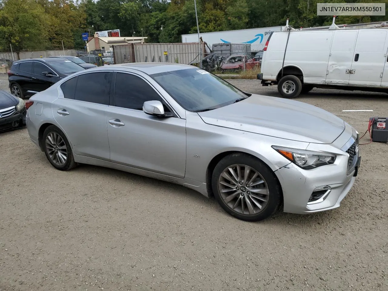 JN1EV7AR3KM550501 2019 Infiniti Q50 Luxe