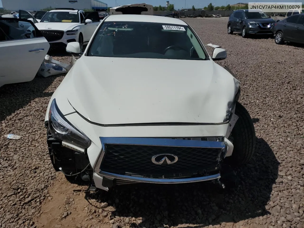 2019 Infiniti Q50 Pure VIN: JN1CV7AP4KM110079 Lot: 59511194