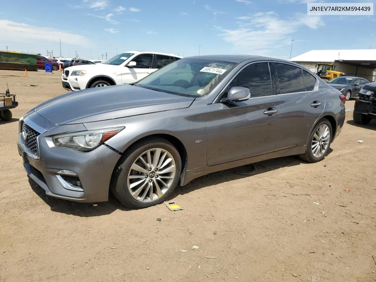 2019 Infiniti Q50 Luxe VIN: JN1EV7AR2KM594439 Lot: 59971744