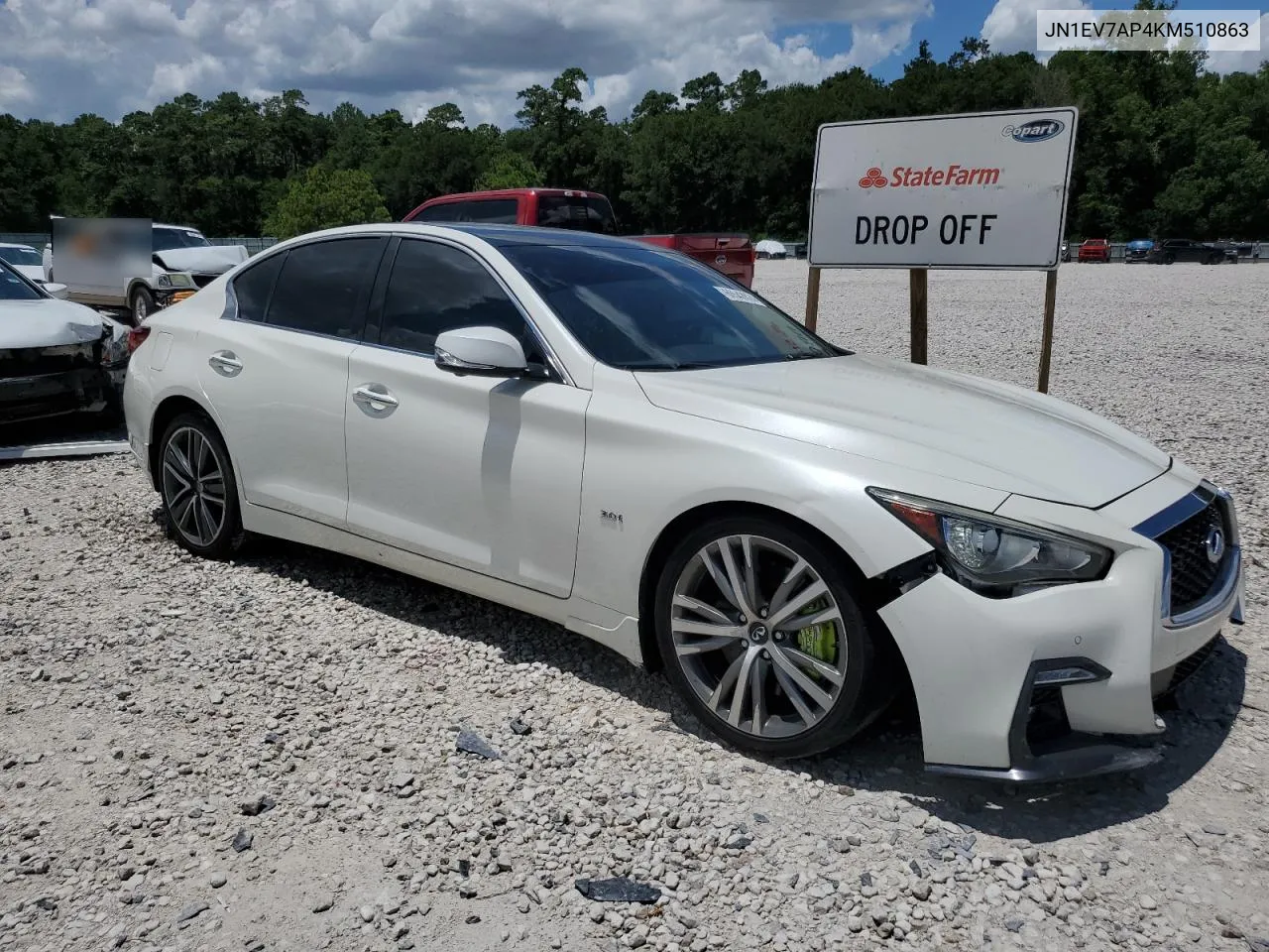 2019 Infiniti Q50 Luxe VIN: JN1EV7AP4KM510863 Lot: 60542624