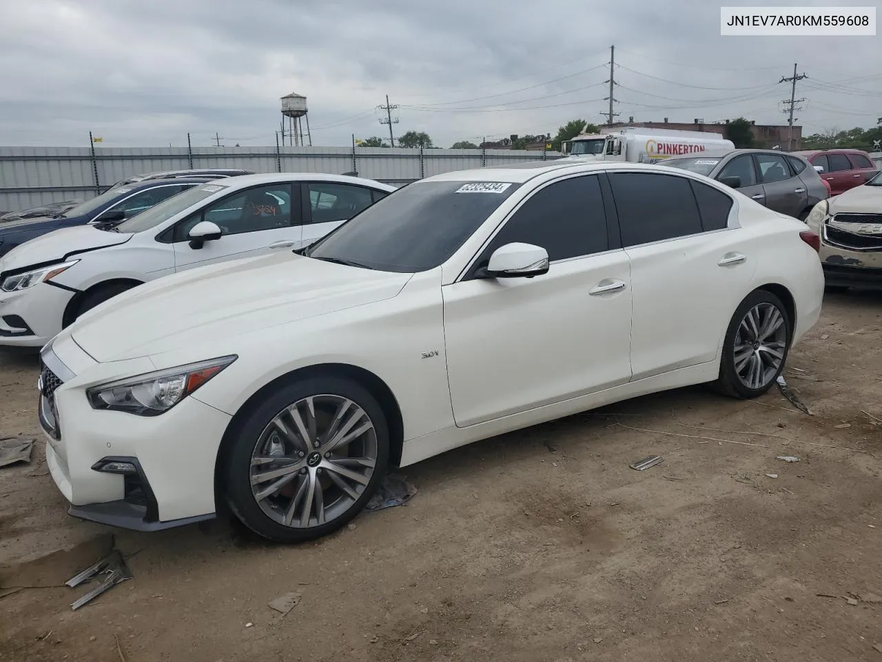 2019 Infiniti Q50 Luxe VIN: JN1EV7AR0KM559608 Lot: 62325434