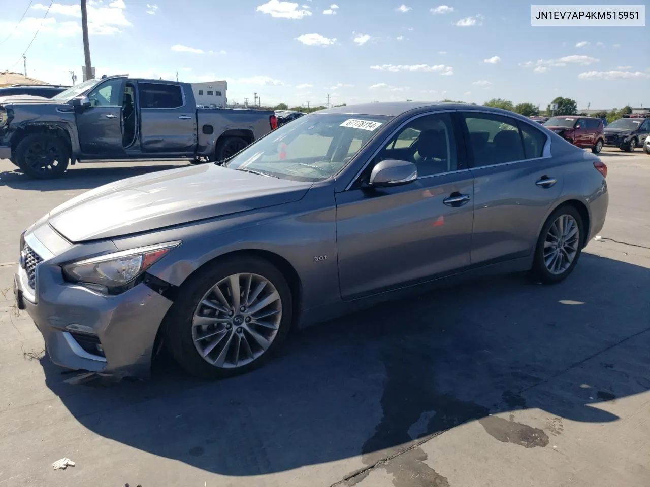 2019 Infiniti Q50 Luxe VIN: JN1EV7AP4KM515951 Lot: 67178114