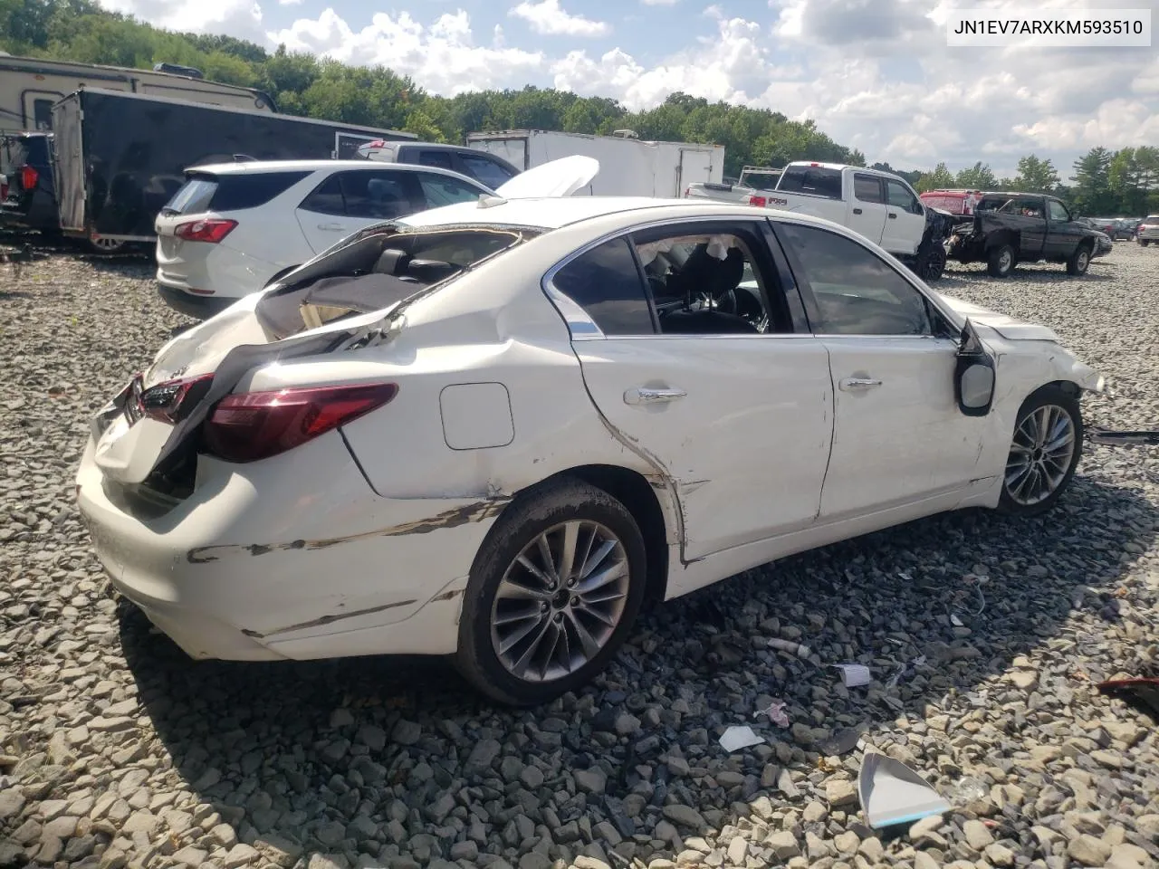 2019 Infiniti Q50 Luxe VIN: JN1EV7ARXKM593510 Lot: 68103344