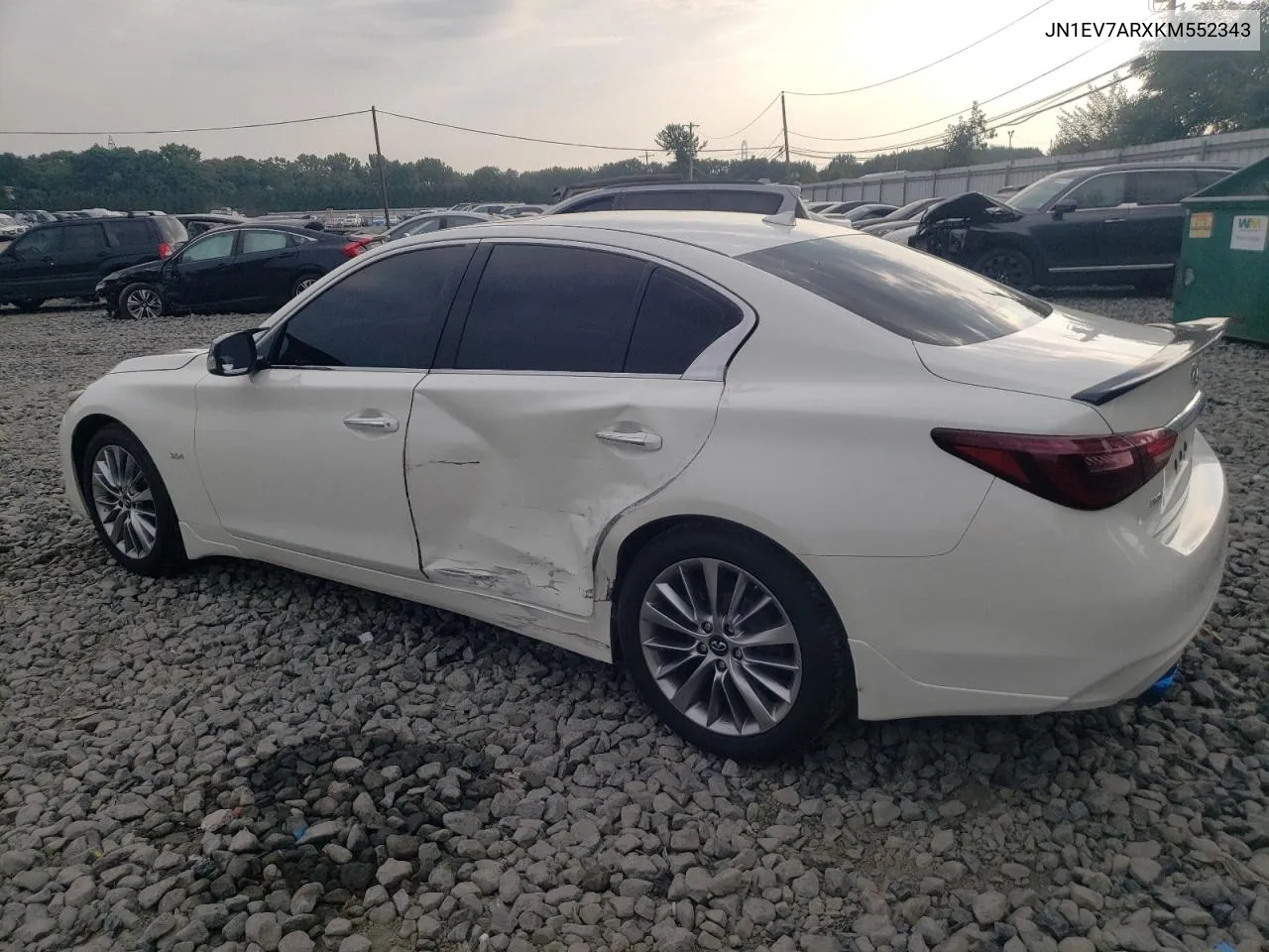 2019 Infiniti Q50 Luxe VIN: JN1EV7ARXKM552343 Lot: 69135414