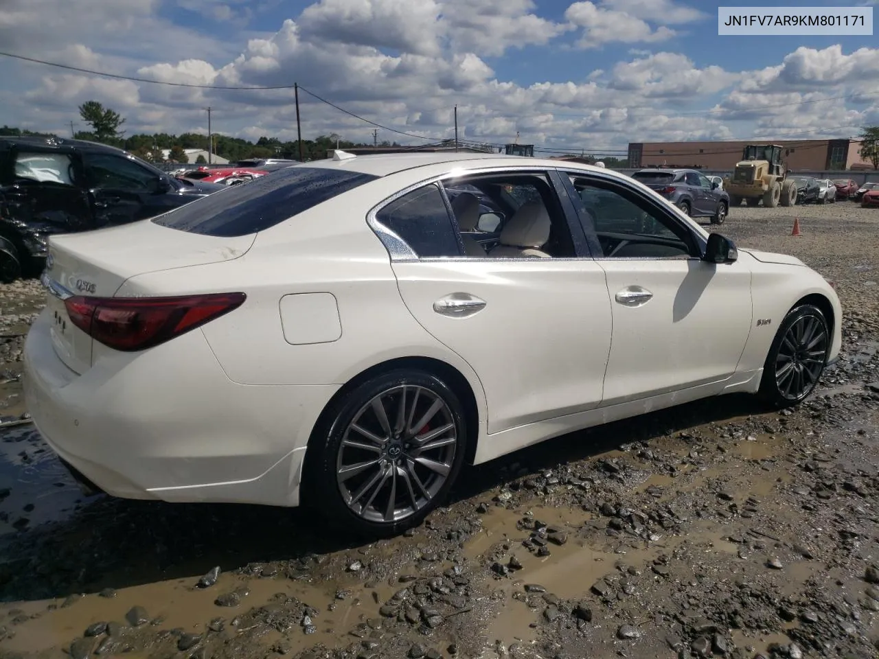 2019 Infiniti Q50 Red Sport 400 VIN: JN1FV7AR9KM801171 Lot: 69300964