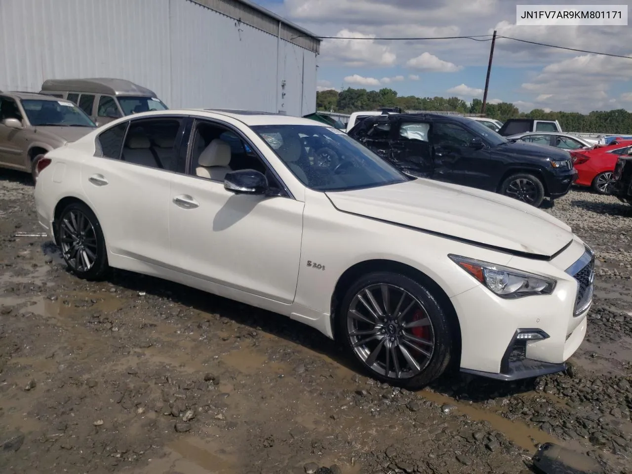 2019 Infiniti Q50 Red Sport 400 VIN: JN1FV7AR9KM801171 Lot: 69300964