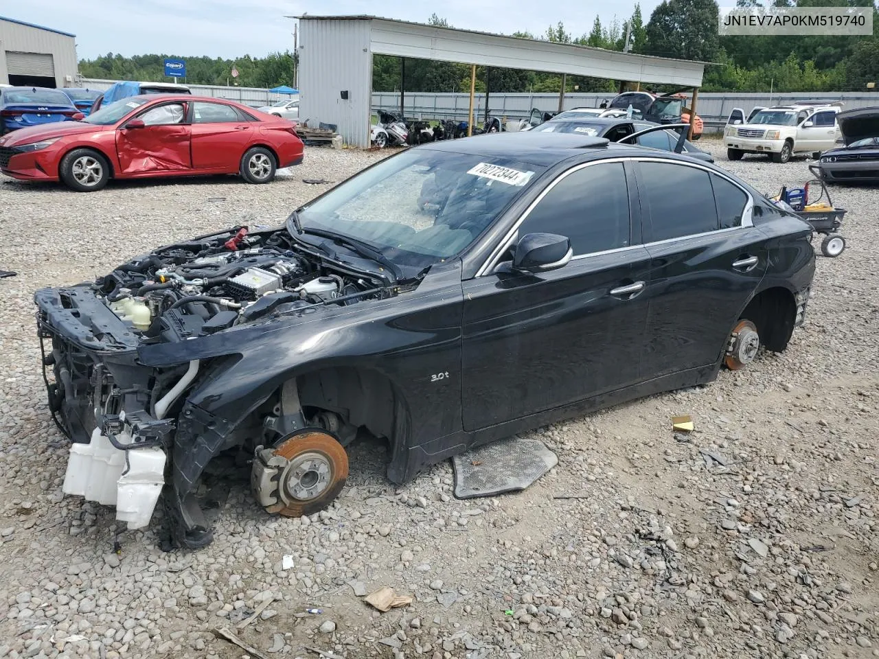 2019 Infiniti Q50 Luxe VIN: JN1EV7AP0KM519740 Lot: 70272344