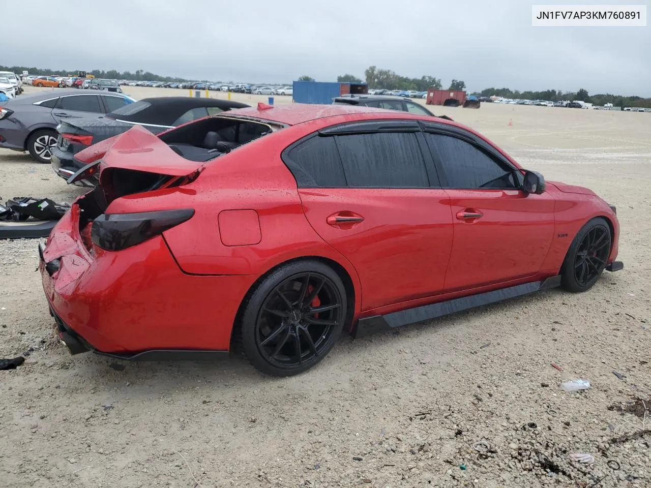 2019 Infiniti Q50 Red Sport 400 VIN: JN1FV7AP3KM760891 Lot: 70642374